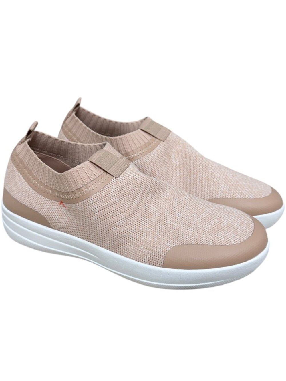 Fitflop Womens Uberknit Slip On Sneaker Comfor Shoes Neon Blush Urban White SZ 7
